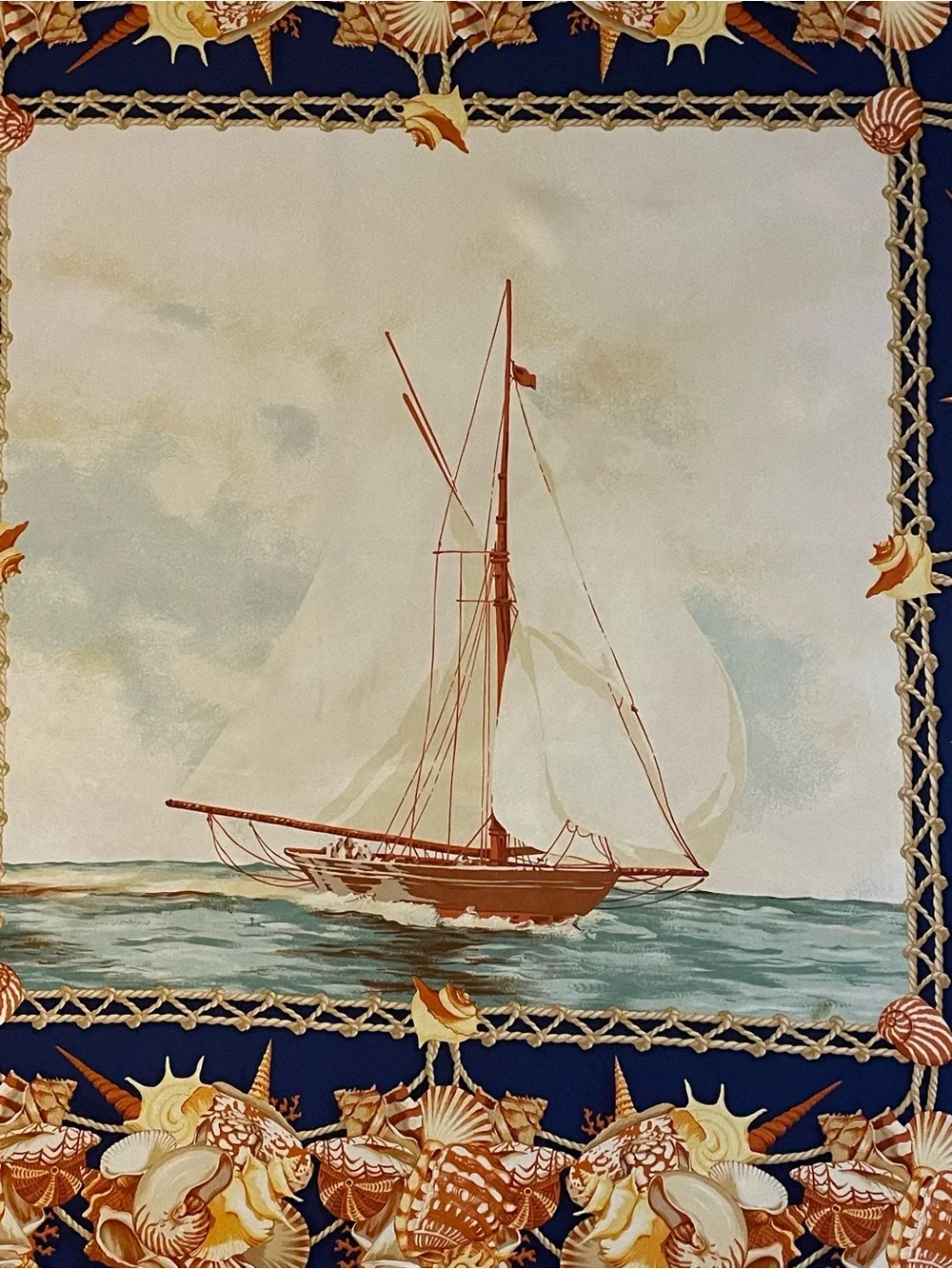 Beautiful Christian Dior Silk Scarf Sailing Sailboat 34 In Excellent Condition
